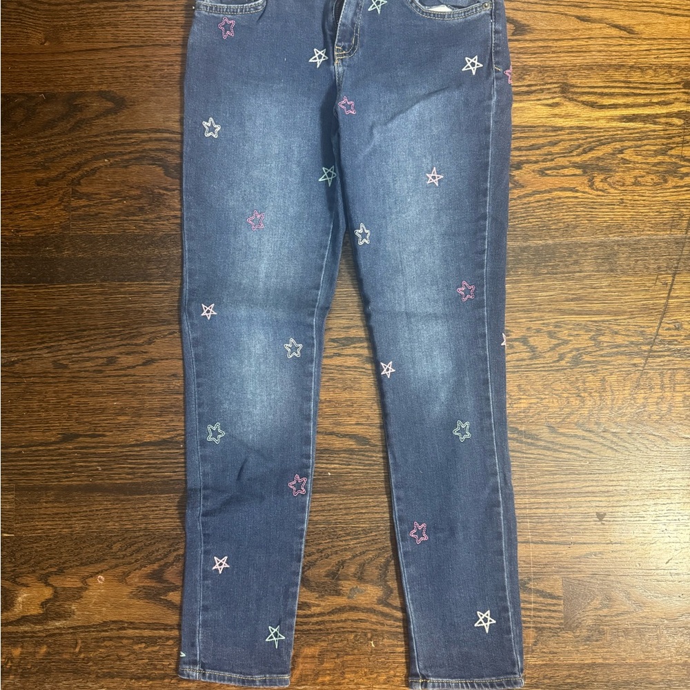 Cat & Jack Blue girl Skinny Jeans with Star Embroidery